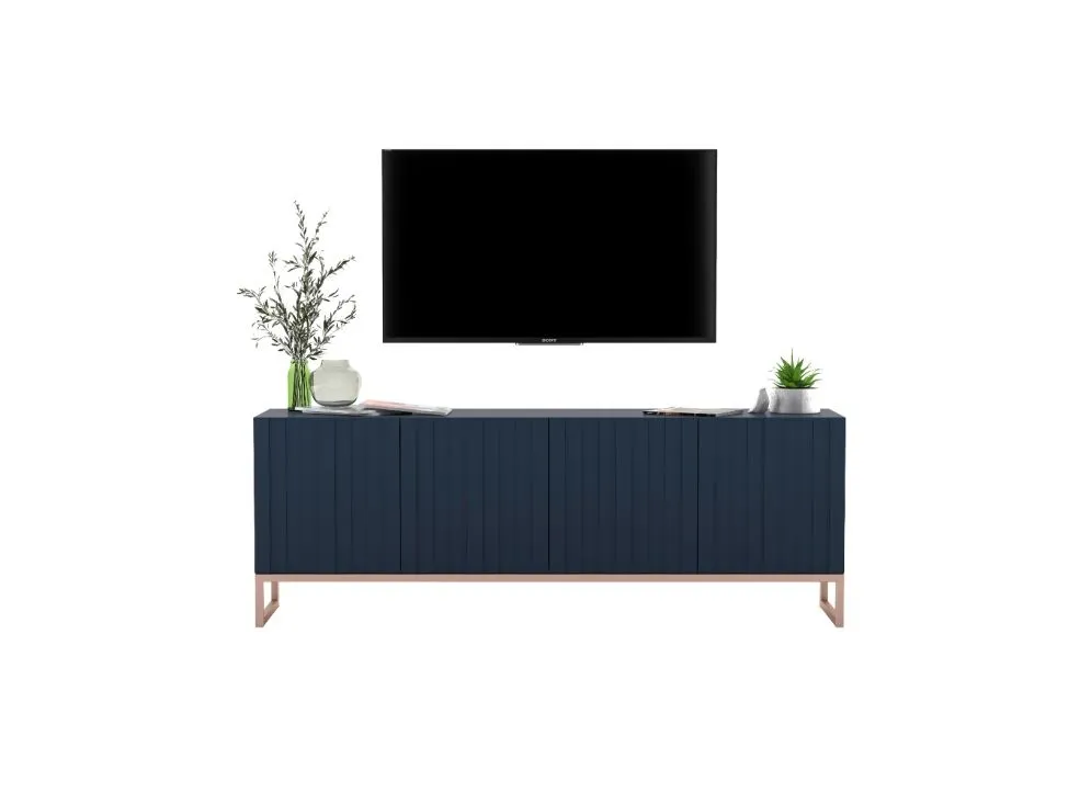 Szafka RTV TAL 150 granatowa mat MEBLE LINDNER | MIRAT. w stylu GLAMOUR, LOFT kolekcja TAL