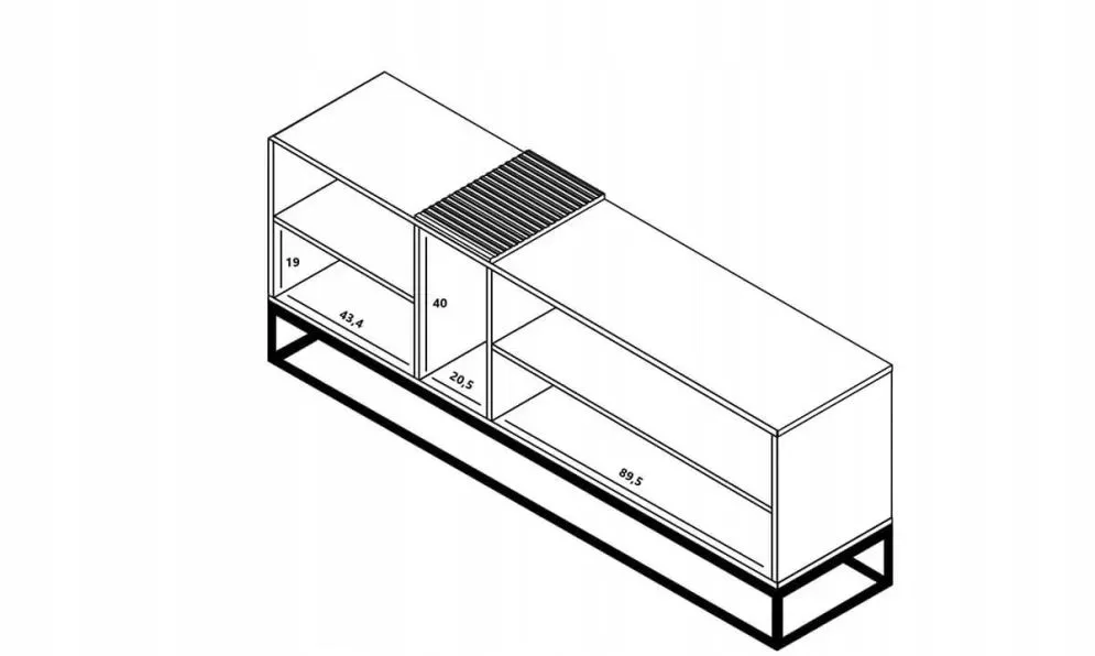 Szafka RTV NAVA 2 160 grafit mat/dąb artisan stojąca | MIRAT. styl LOFT