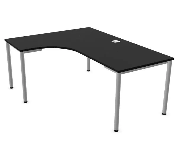 Biurko narożne EASY SPACE I-LEG LS 180x140cm czarne grafitowe I sklep meblowy MIRAT.