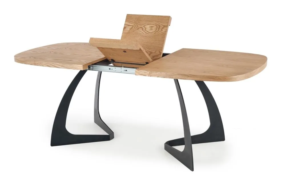 Stół rozkładany VELDON 160(200)x90 dąb/czarny w stylu loft | MIRAT. w stylu LOFT kolekcja