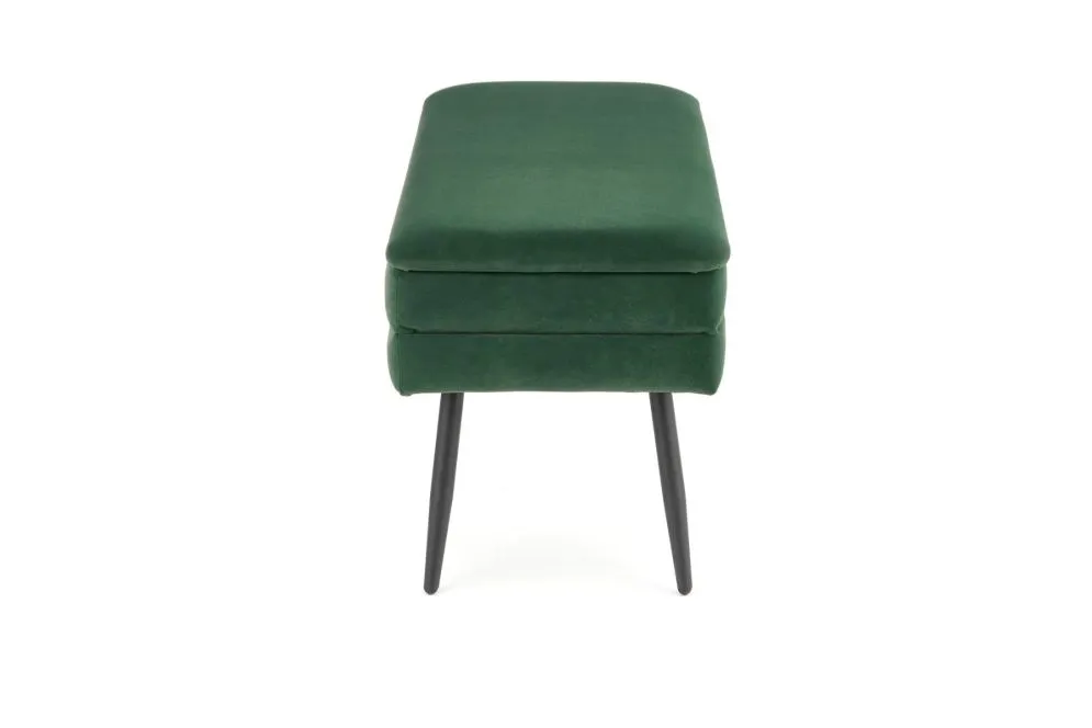 Ławka VELVA VELVET ciemnozielona z pojemnikiem w stylu loft | MIRAT. styl LOFT