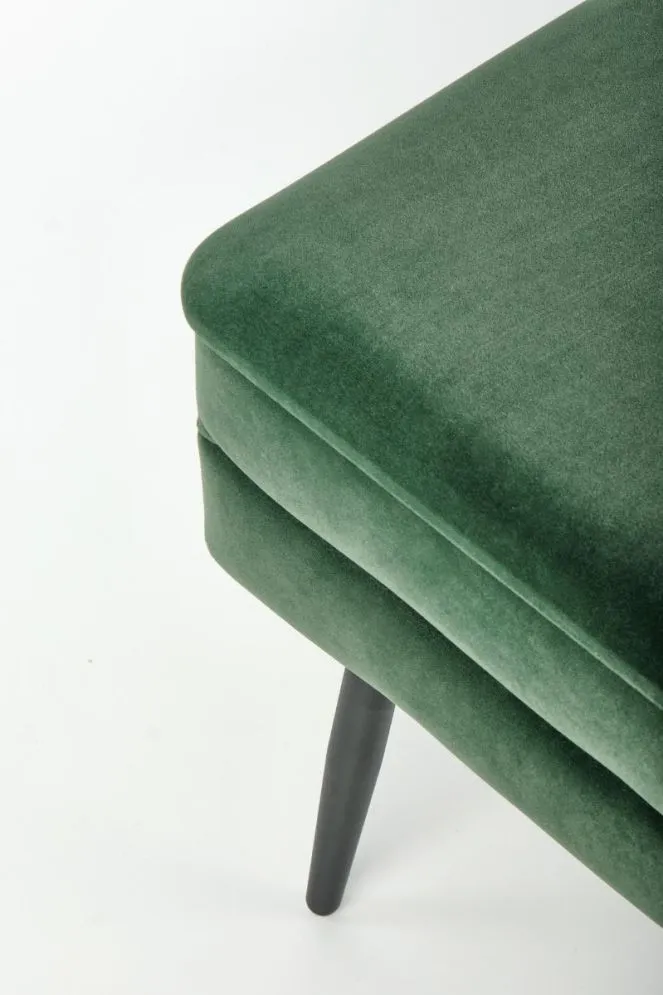 Ławka VELVA VELVET ciemnozielona z pojemnikiem w stylu loft | MIRAT. styl LOFT
