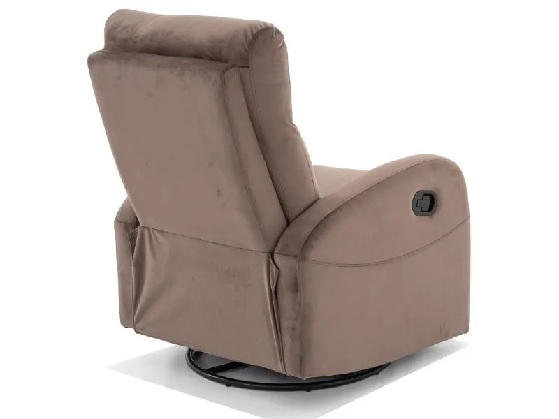 Fotel 3w1 obrotowy bujany i rozkładany Olimp Velvet cappuccino | MIRAT