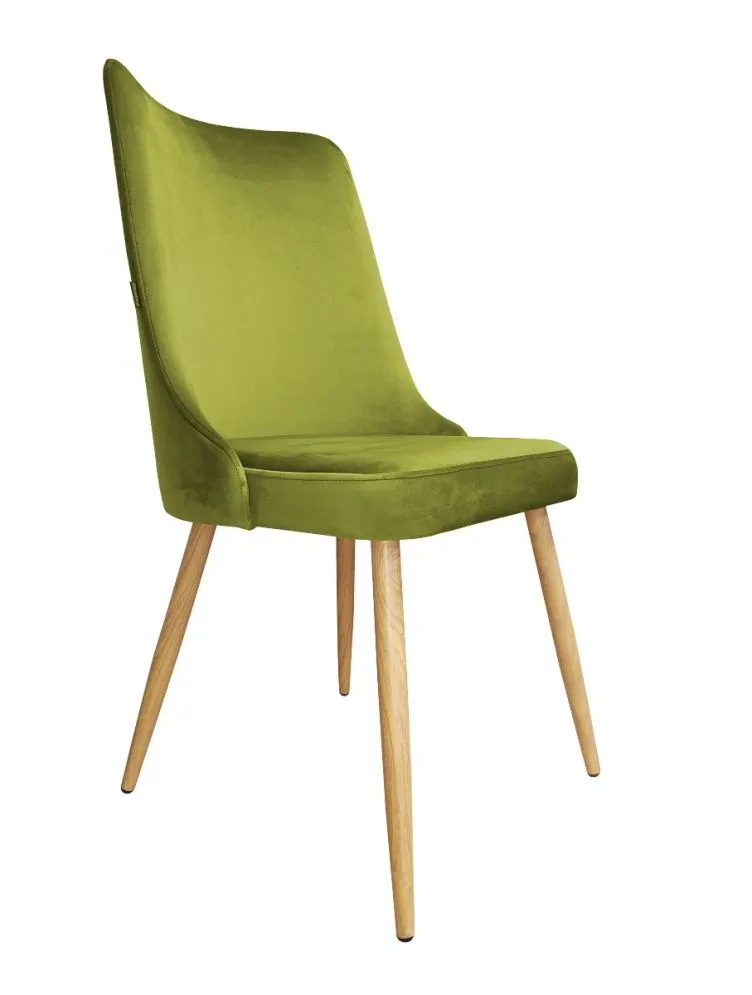 Krzesło CYPRIAN 2 BL VELVET oliwkowe/dąb w stylu glamour | MIRAT. w stylu GLAMOUR kolekcja