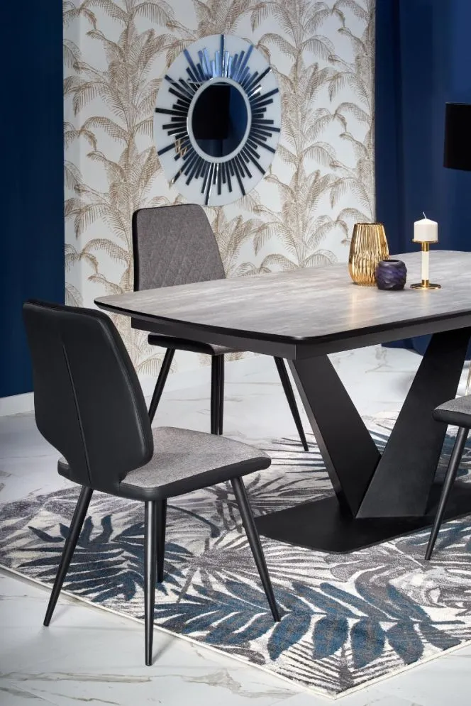 Stół rozkładany VINSTON 180(230)x95 ciemny szary/czarny w stylu loft | MIRAT. w stylu kolekcja