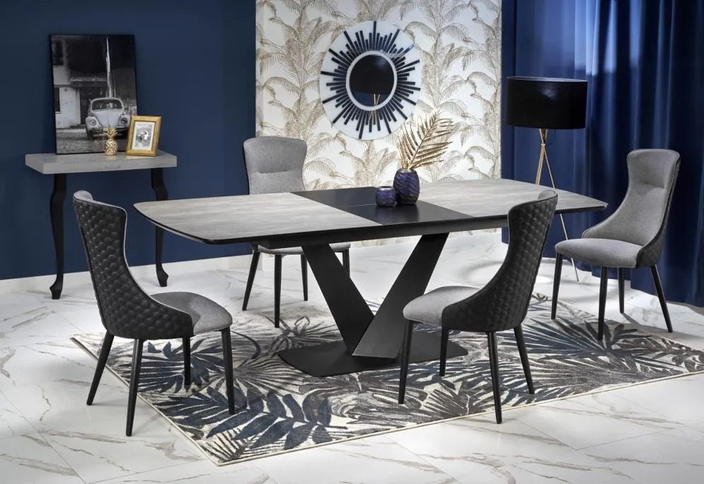 Stół rozkładany VINSTON 180(230)x95 ciemny szary/czarny w stylu loft | MIRAT. w stylu kolekcja
