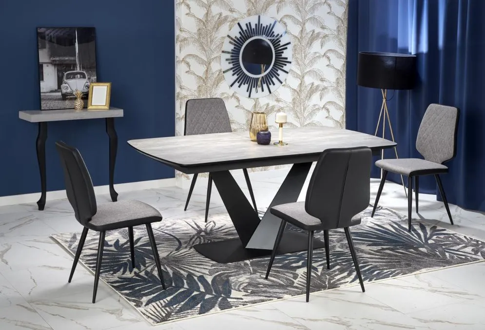 Stół rozkładany VINSTON 180(230)x95 ciemny szary/czarny w stylu loft | MIRAT. w stylu kolekcja