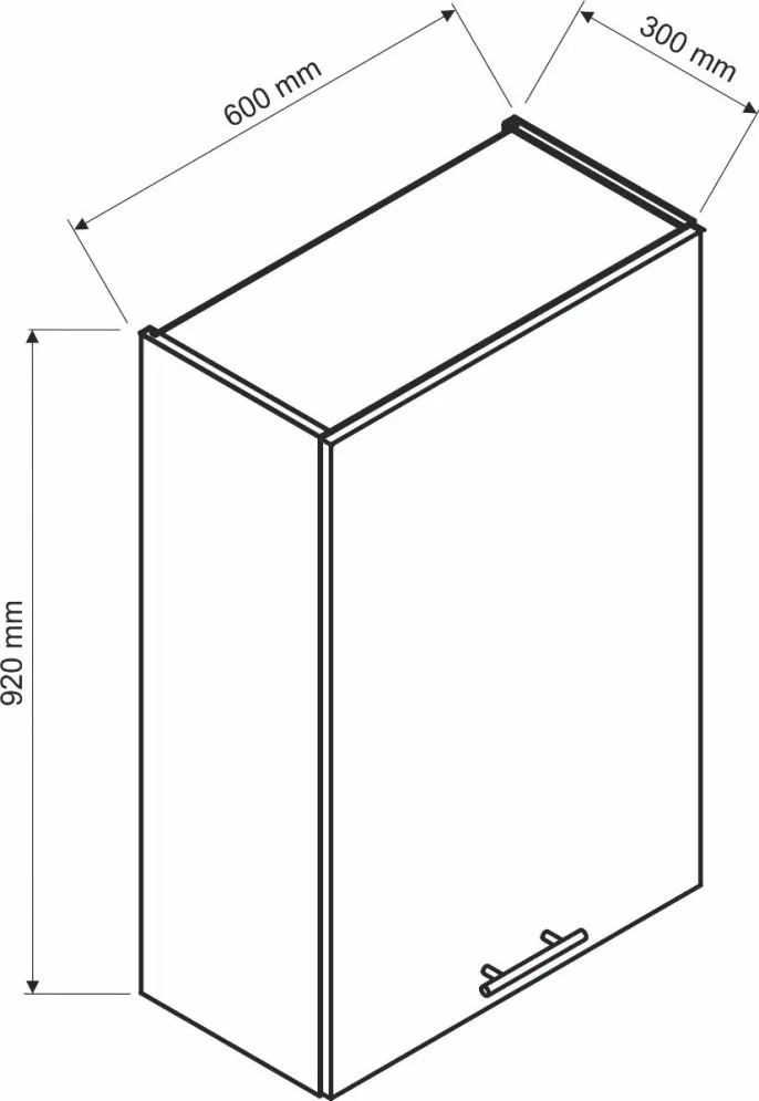 Szafka kuchenna wisząca 60 BONO W60 P/L /92 dąb wotan I sklep meblowy MIRAT. styl LOFT