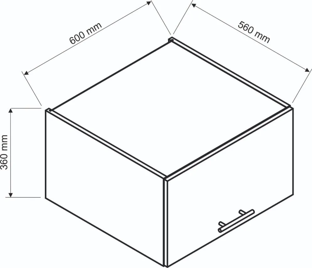 Głęboka szafka kuchenna wisząca 60 DENIS W60 OKGR/560 dąb london | MIRAT. kolekcja DENIS