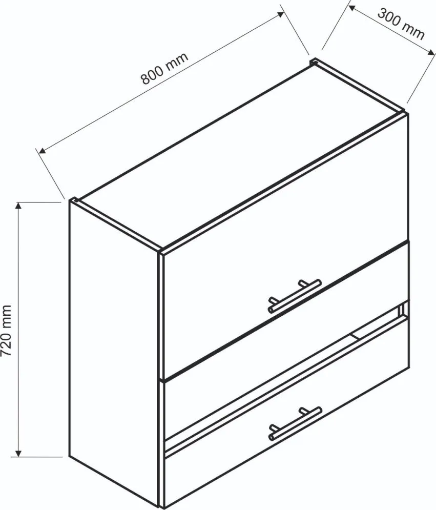 Szafka kuchenna wisząca 80 BONO W80 GRF/2 SD dąb wotan I sklep meblowy MIRAT. styl LOFT