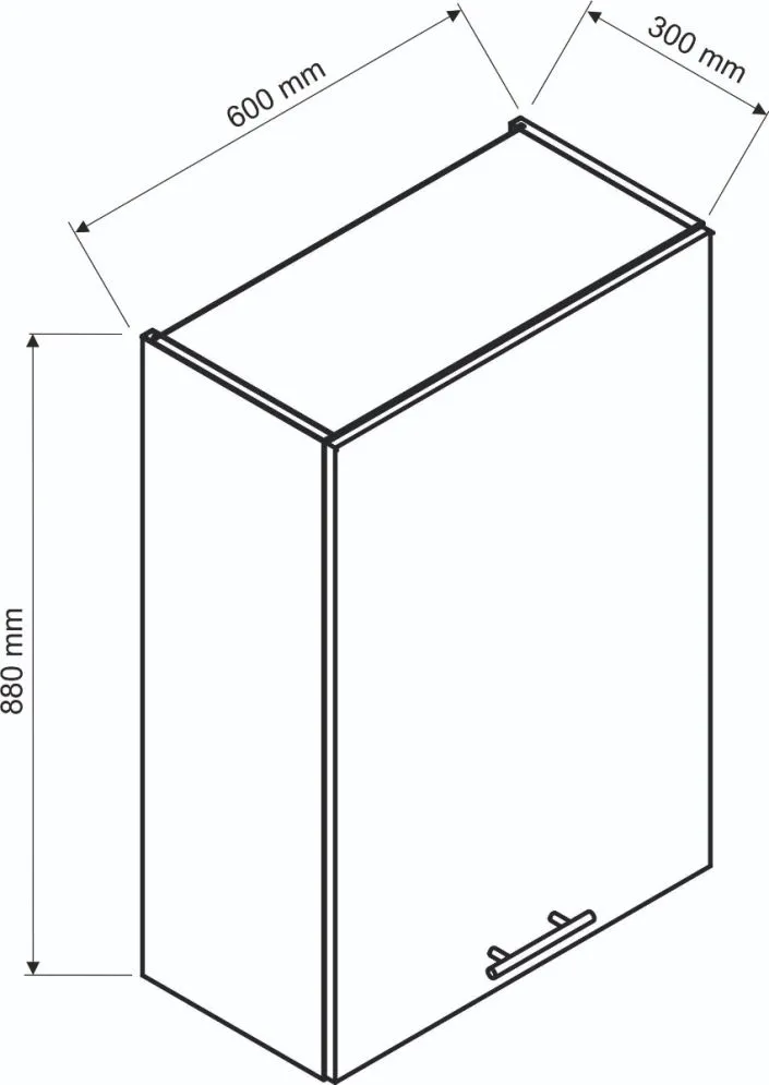 Szafka kuchenna wisząca z okapem 60 BONO W60 SLIM/88 P/L dąb wotan/czarna I sklep meblowy MIRAT. styl LOFT