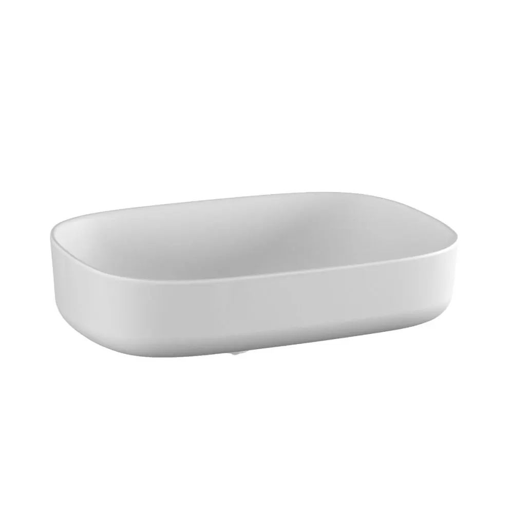 Umywalka nablatowa DUKLA 56x37 cm Solid Surface biały mat | MIRAT