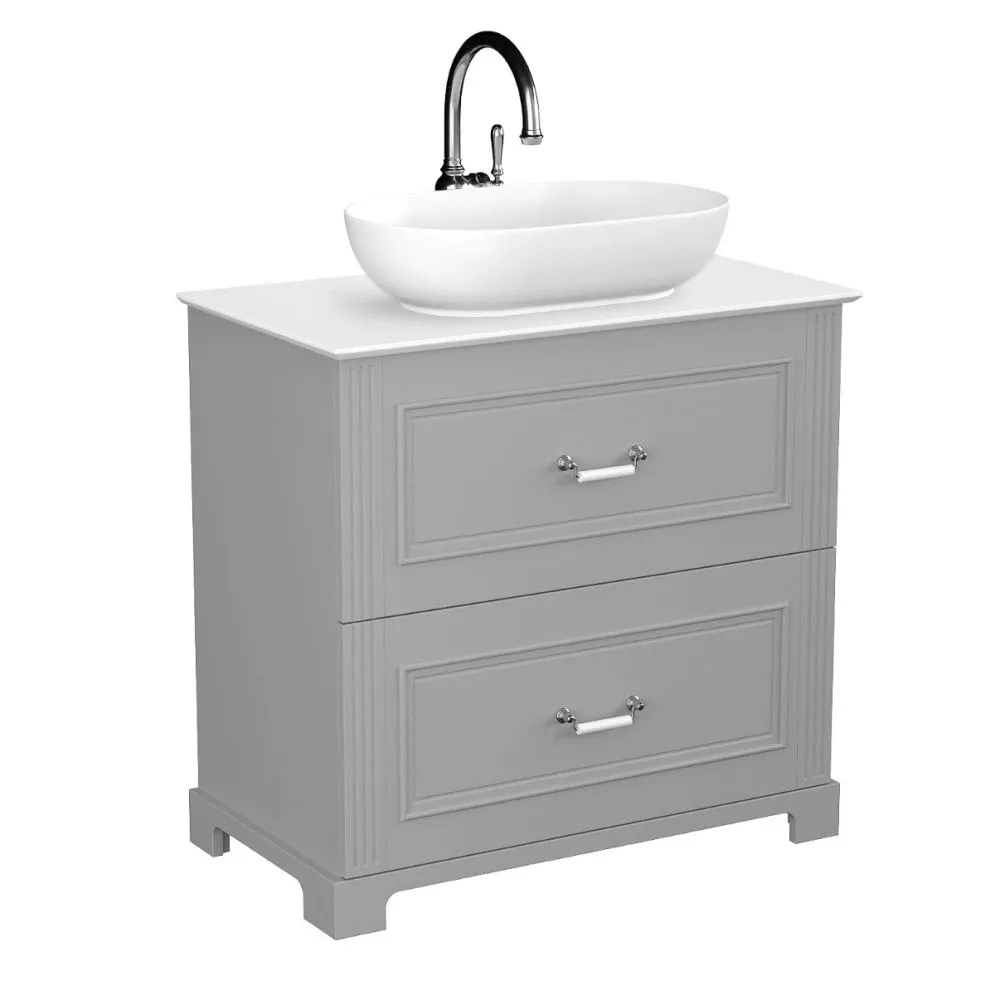 Szafka pod umywalkę OXFORD 80 cm w kolorze ciemno szarym półmat | MIRAT
