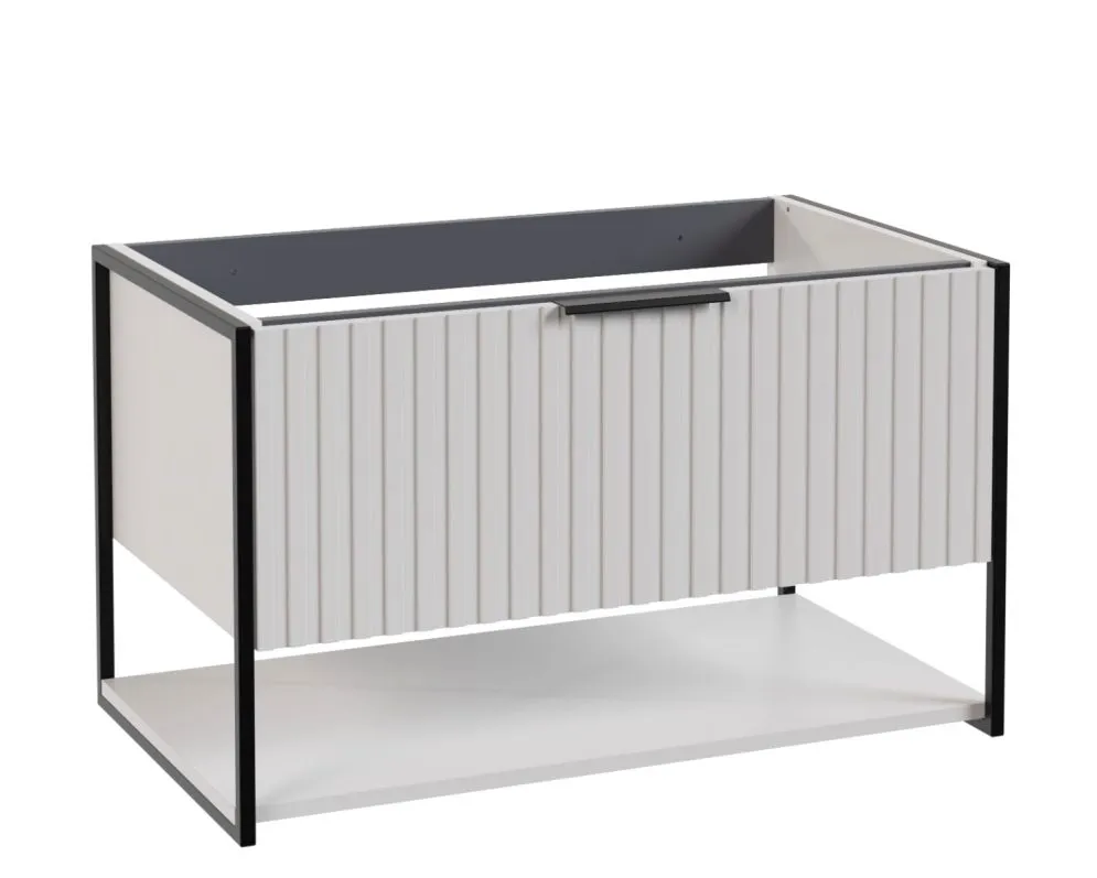 Szafka pod umywalkę TURF WHITE MARENGO 80-1S 80cm biała loftowa I sklep meblowy MIRAT. styl RYFLOWANY kolekcja TURF
