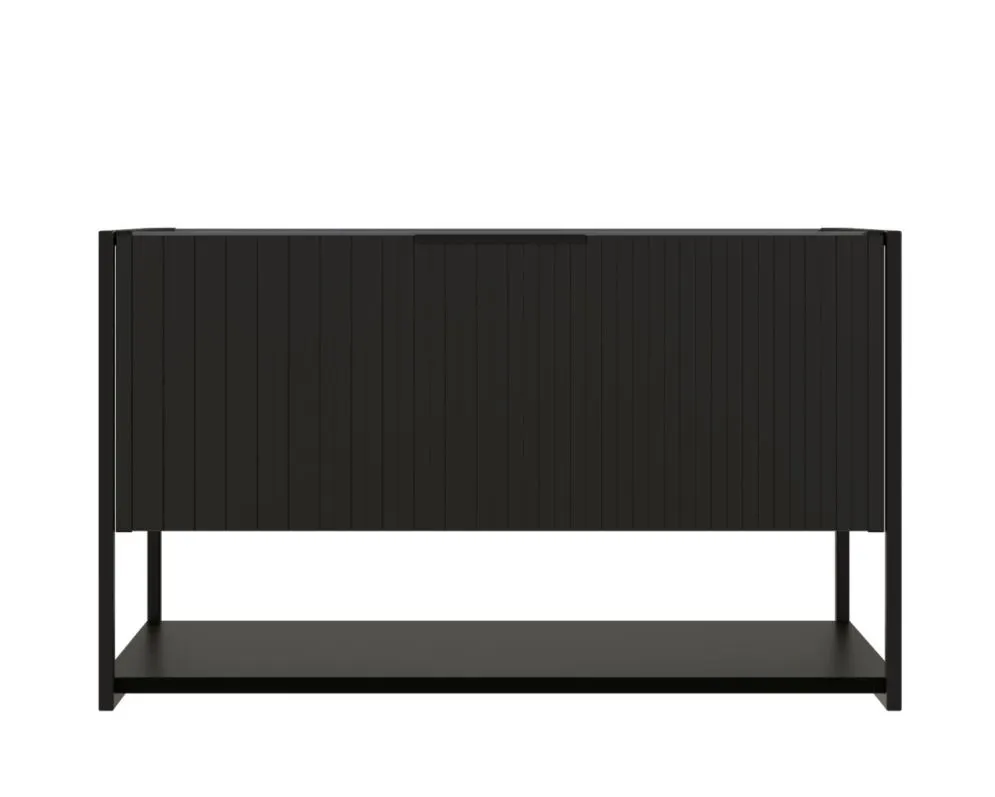 Szafka pod umywalkę TURF BLACK VINTAGE 80-1S 80cm czarna frezowane fronty I sklep meblowy MIRAT. styl LOFT, RYFLOWANY kolekcja TURF