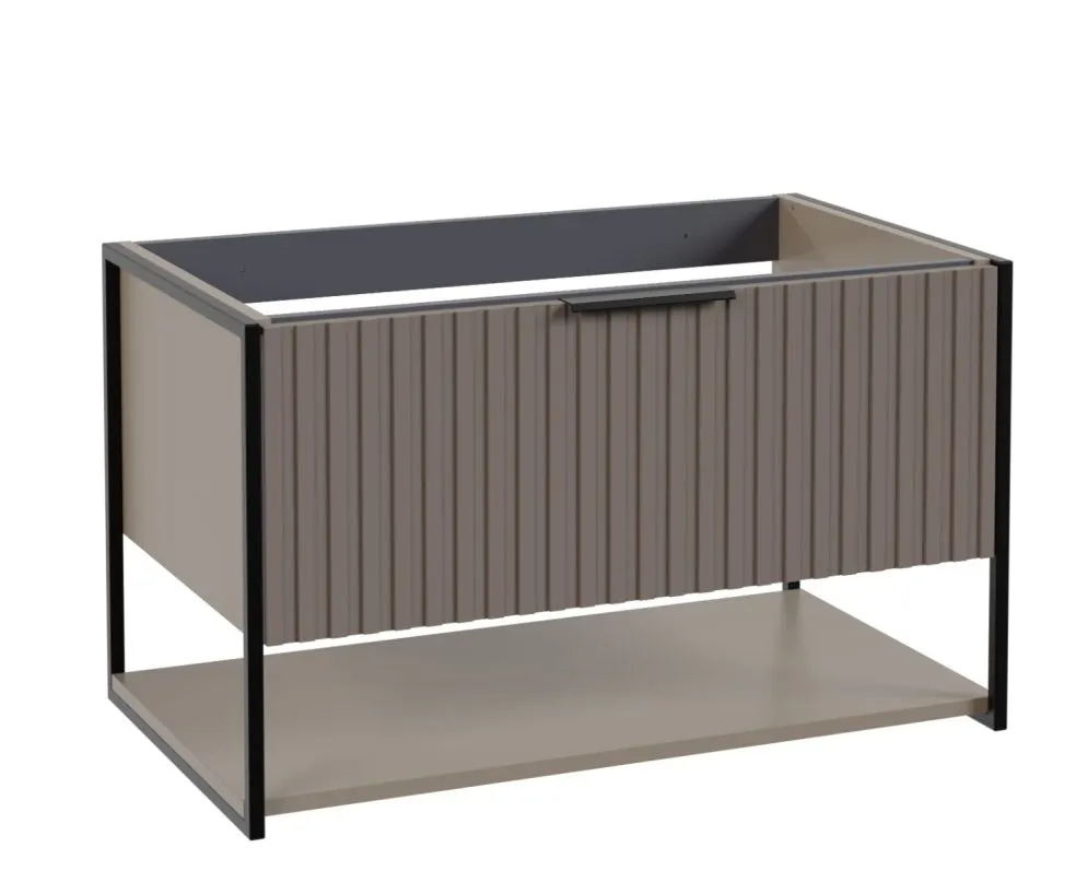 Szafka pod umywalkę TURF LOVERS GREY 80-1S 80cm szara ryflowane fronty I sklep meblowy MIRAT. styl RYFLOWANY kolekcja TURF