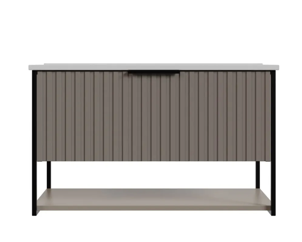 Szafka pod umywalkę TURF LOVERS GREY 80-1S 80cm szara ryflowane fronty I sklep meblowy MIRAT. styl RYFLOWANY kolekcja TURF