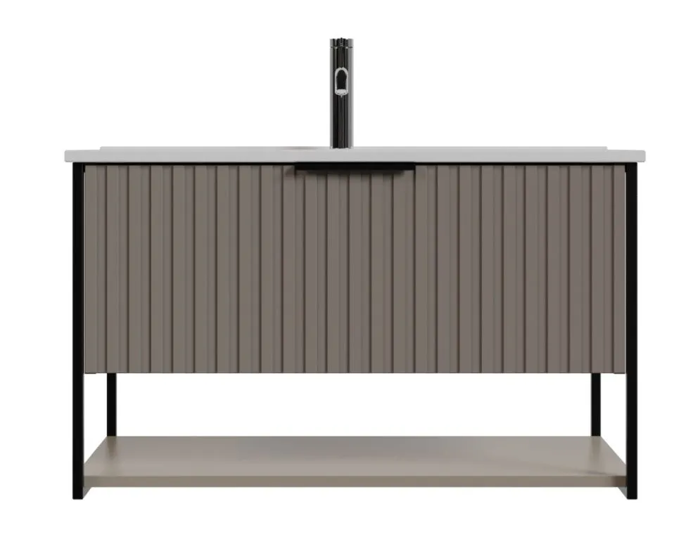 Szafka pod umywalkę TURF LOVERS GREY 80-1S 80cm szara ryflowane fronty I sklep meblowy MIRAT. styl RYFLOWANY kolekcja TURF
