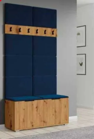 Laminowany wieszak do przedpokoju CLIF W-50 dąb artisan/czarny I sklep meblowy MIRAT. kolekcja CLIF