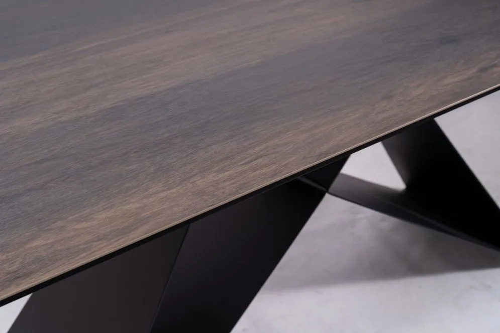 Stół WESTIN CERAMIC 160(240)x90 brązowy I sklep meblowy MIRAT. styl LOFT