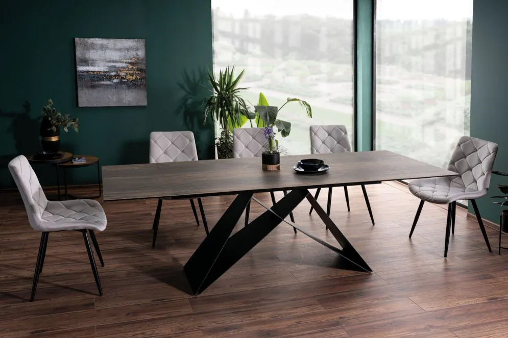 Stół WESTIN CERAMIC 160(240)x90 brązowy I sklep meblowy MIRAT. styl LOFT