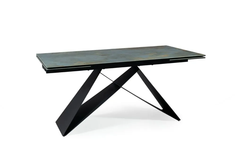 Stół WESTIN CERAMIC 160(240)x90 turkusowy I sklep meblowy MIRAT. styl LOFT