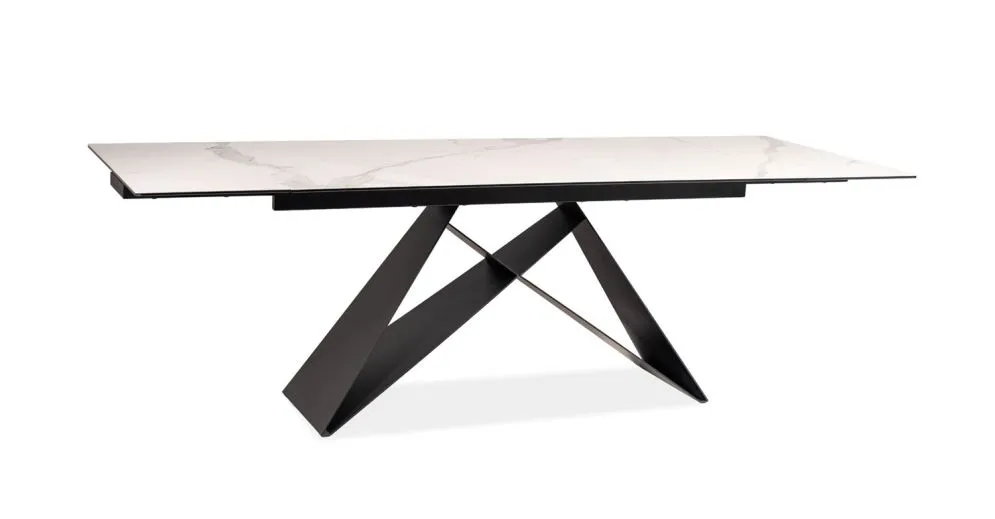 Stół WESTIN III CERAMIC 180(260)x90 biały/czarny I sklep meblowy MIRAT.