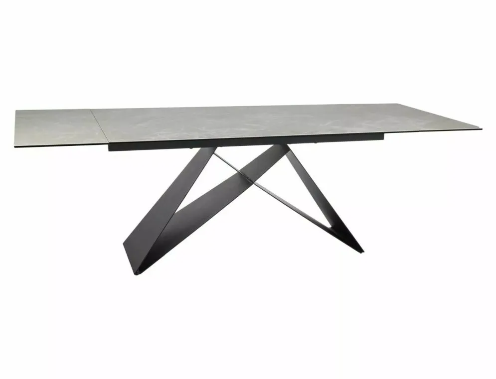 Stół rozkładany WESTIN CERAMIC 160(240)x90 kremowy mat diamond cream z ceramicznym blatem I sklep meblowy MIRAT. styl GLAMOUR