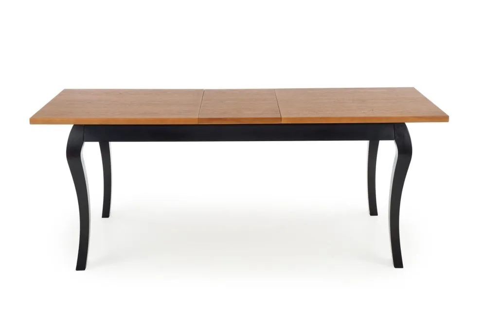 Stół rozkładany WINDSOR 160(240)x90 dąb/czarny w stylu ludwikowskim | MIRAT. styl LOFT