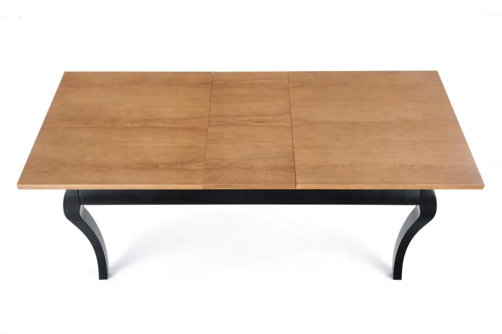 Stół rozkładany WINDSOR 160(240)x90 dąb/czarny w stylu ludwikowskim | MIRAT. styl LOFT