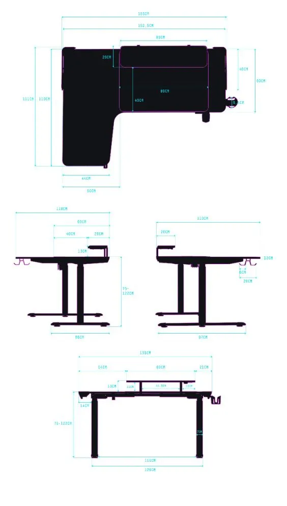 Biurko gamingowe WINGER białe ULTRADESK | MIRAT.