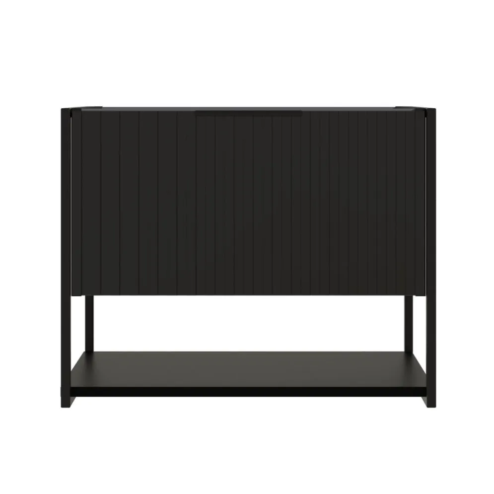 Szafka pod umywalkę TURF BLACK VINTAGE 60-1S 60cm czarna polskiej produkcji I sklep meblowy MIRAT. styl LOFT, RYFLOWANY kolekcja TURF