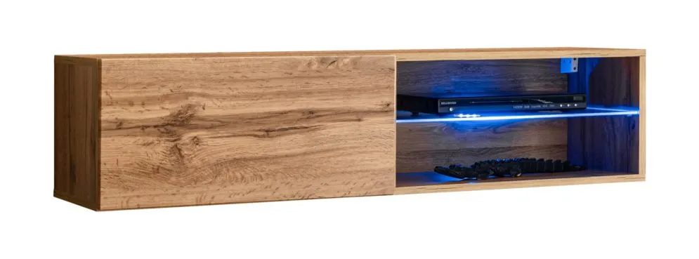 Meblościanka SWITCH MET IV dąb wotan z metalowym regałem | MIRAT.  kolekcja SWITCH MET
