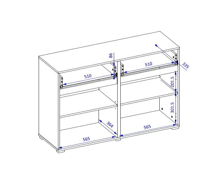 Komoda CROSS 2D2S 119cm zielona/czarna z półkami I sklep meblowy MIRAT. kolekcja HV-CROSS