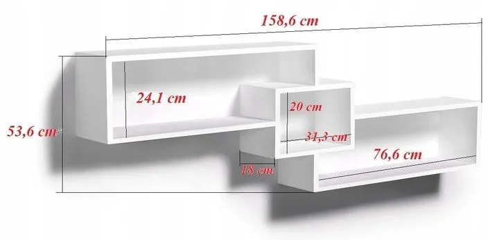 Nowoczesna półka ALESIA 2 czarna wisząca | MIRAT. w stylu LOFT kolekcja