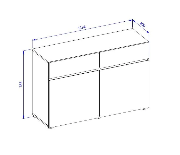 Komoda CROSS 2D2S 119cm zielona/czarna z półkami I sklep meblowy MIRAT. kolekcja HV-CROSS