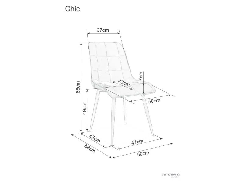 Szare krzesło do nowoczesnej jadalni CHIC BREGO | MIRAT