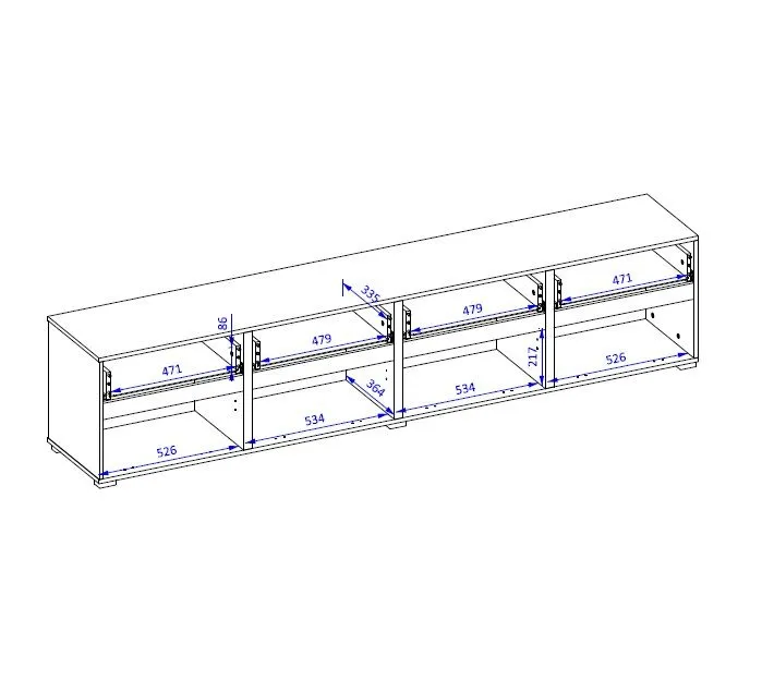 Szafka RTV CROSS 4K4S 225cm congo/czarna stojąca I sklep meblowy MIRAT.