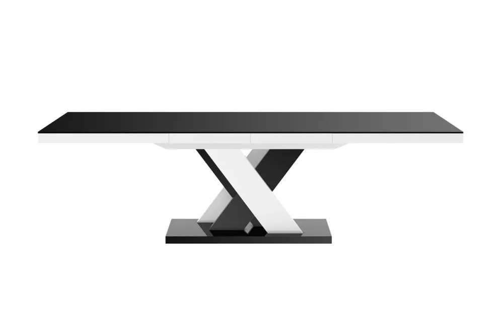 Stół XENON LUX czarny połysk/biały połysk mix rozkładany nowoczesny | MIRAT. w stylu kolekcja