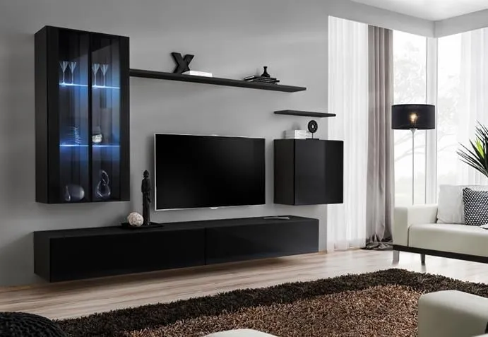 Meblościanka SWITCH XII na wysoki połysk z podświetleniem | MIRAT. w stylu kolekcja SWITCH