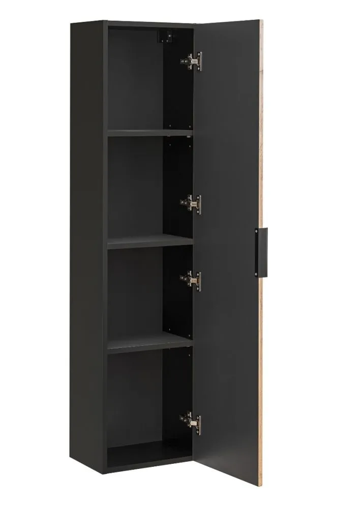 Szafka łazienkowa XILO BLACK WOTAN 80 35cm wysoki słupek I sklep meblowy MIRAT. styl LOFT, RYFLOWANY kolekcja XILO
