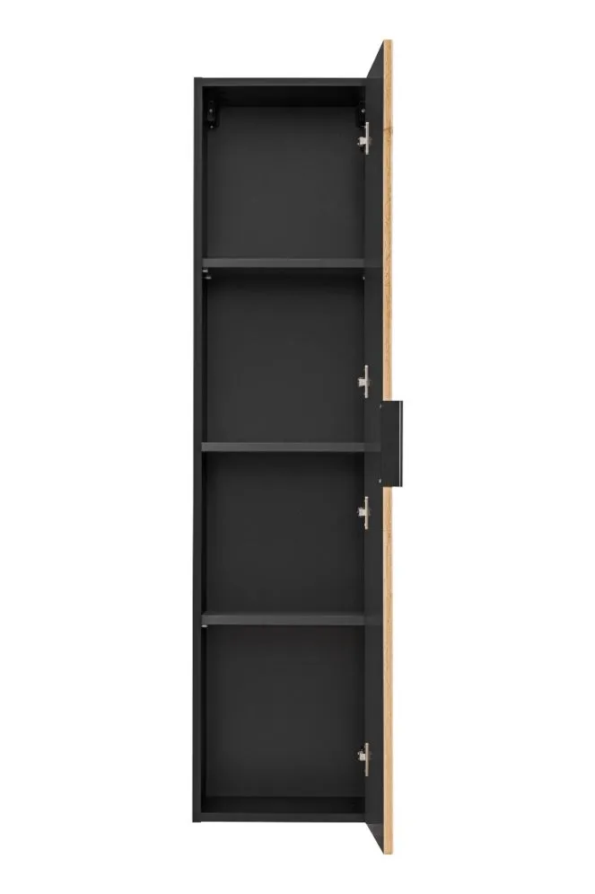 Szafka łazienkowa XILO BLACK WOTAN 80 35cm wysoki słupek I sklep meblowy MIRAT. styl LOFT, RYFLOWANY kolekcja XILO
