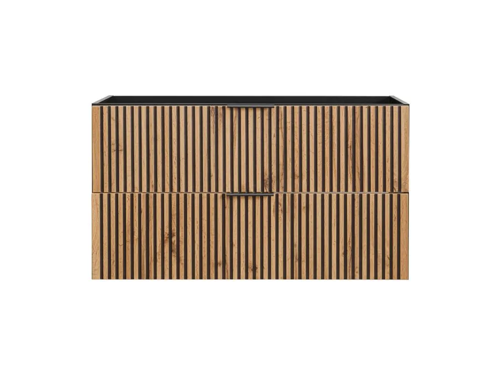 Szafka pod umywalkę XILO BLACK WOTAN 82 100cm czarna/dąb szeroka I sklep meblowy MIRAT. styl LOFT, RYFLOWANY