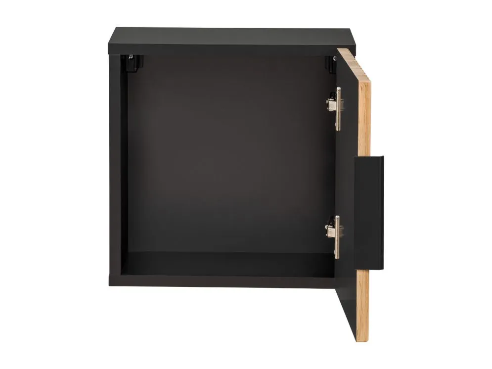 Szafka łazienkowa XILO BLACK WOTAN 83 35cm czarna/dąb wisząca I sklep meblowy MIRAT. styl LOFT, RYFLOWANY kolekcja XILO