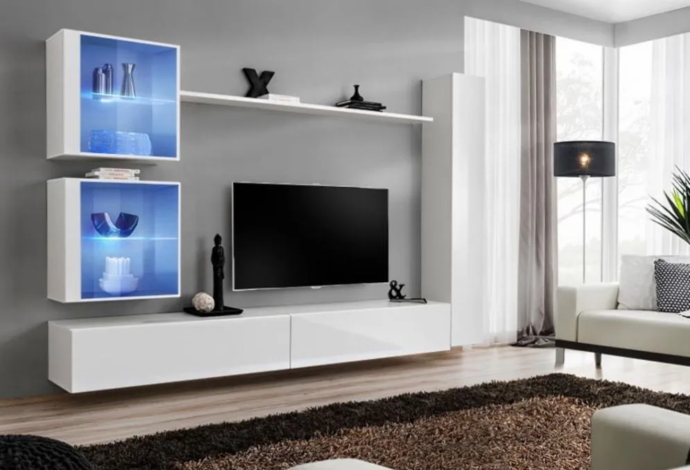 Meblościanka SWITCH XVIII wisząca nowoczesna na wysoki połysk | MIRAT. w stylu kolekcja SWITCH