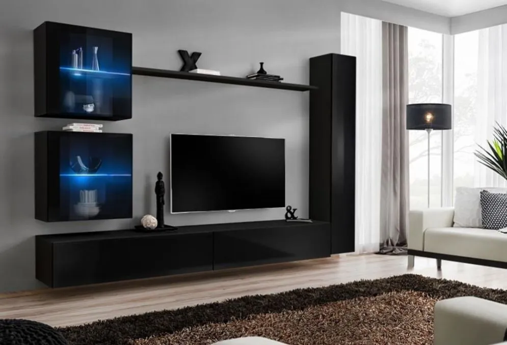 Meblościanka SWITCH XVIII wisząca nowoczesna na wysoki połysk | MIRAT. w stylu kolekcja SWITCH