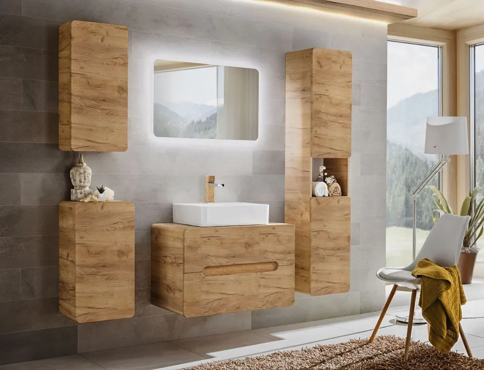 Szafka łazienkowa ARUBA CRAFT 830 35 cm dąb craft wąska I sklep meblowy MIRAT. styl SKANDYNAWSKI kolekcja ARUBA