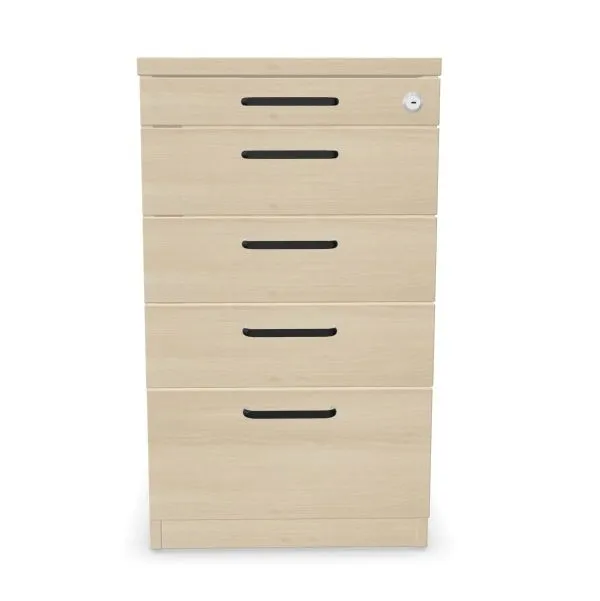 Kontenerek biurowy EASY SPACE 4D PB 43cm akacjowy zamykany I sklep meblowy MIRAT. styl SKANDYNAWSKI