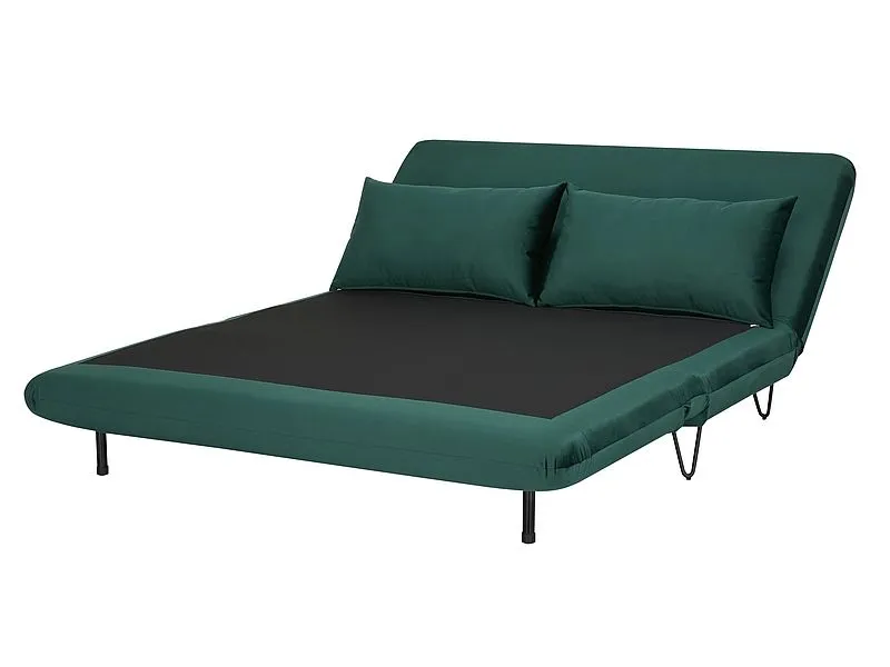Sofa rozkładana z funkcją spania ZENIA VELVET zielona z poduszkami | MIRAT. w stylu GLAMOUR kolekcja