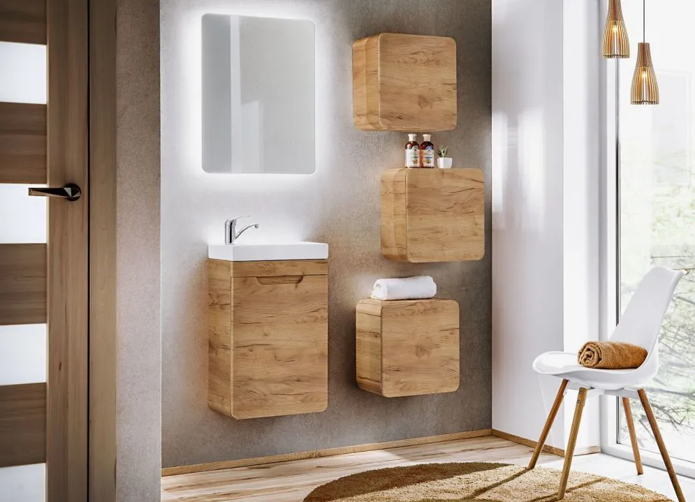 Szafka pod umywalkę ARUBA CRAFT 826 40cm dąb craft wąska I sklep meblowy MIRAT. styl SKANDYNAWSKI
